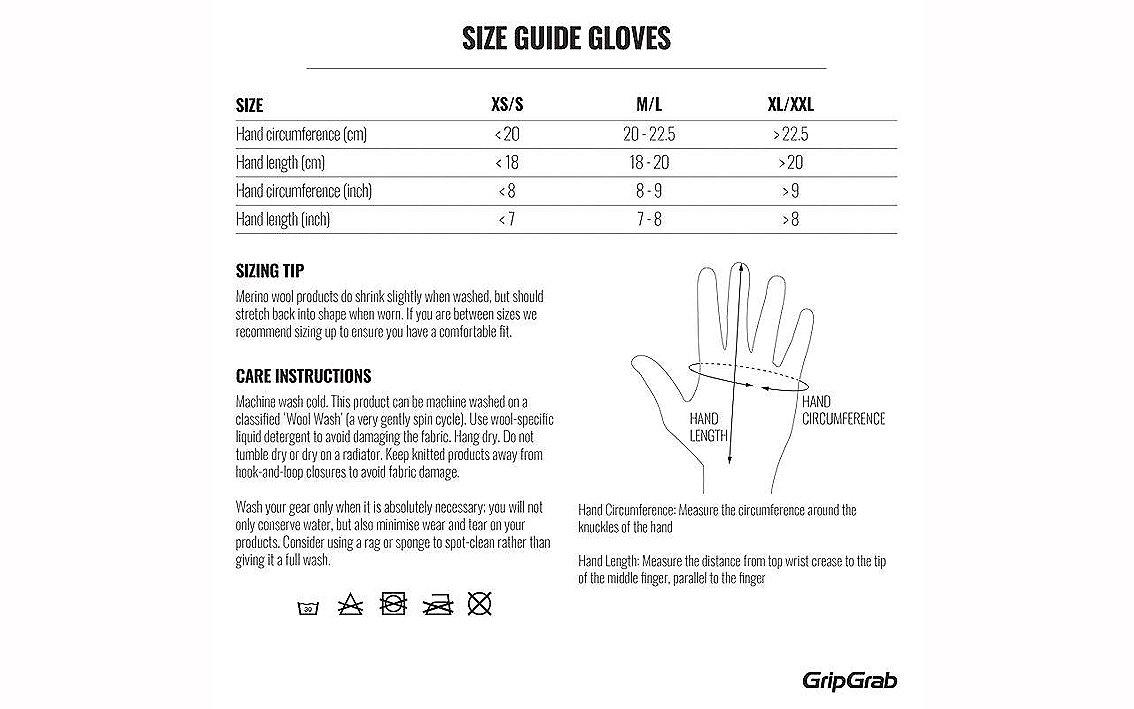 Size Guide Unisex Shirts XS/S - M/L - XL/XXL – GripGrab