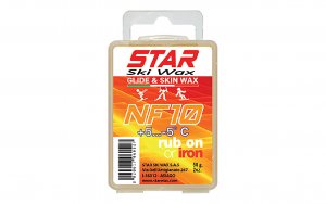 Vaškas slydimui ir kamštinė kempinė Star Ski Wax NF10