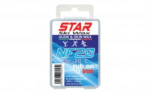 Vaškas slydimui ir kamštinė kempinė Star Ski Wax NF20